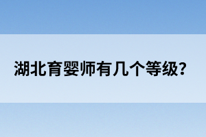 湖北育婴师有几个等级？