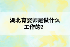 湖北育婴师是做什么工作的？