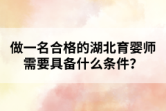 做一名合格的湖北育婴师需要具备什么条件？