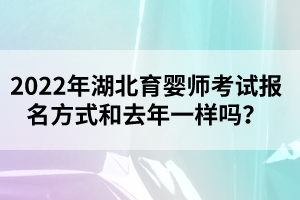 2022年湖北育婴师考试报名方式和去年一样吗？