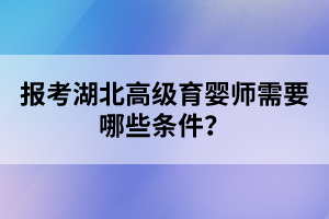 报考湖北高级育婴师需要哪些条件？
