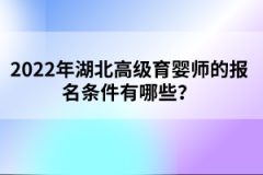 2022年湖北高级育婴师的报名条件有哪些？
